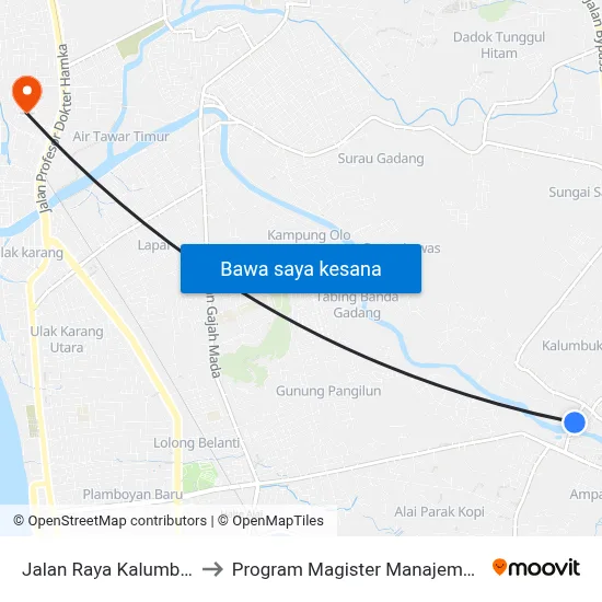 Jalan Raya Kalumbuk, 2 to Program Magister Manajemen Unp map