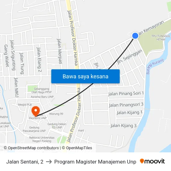 Jalan Sentani, 2 to Program Magister Manajemen Unp map