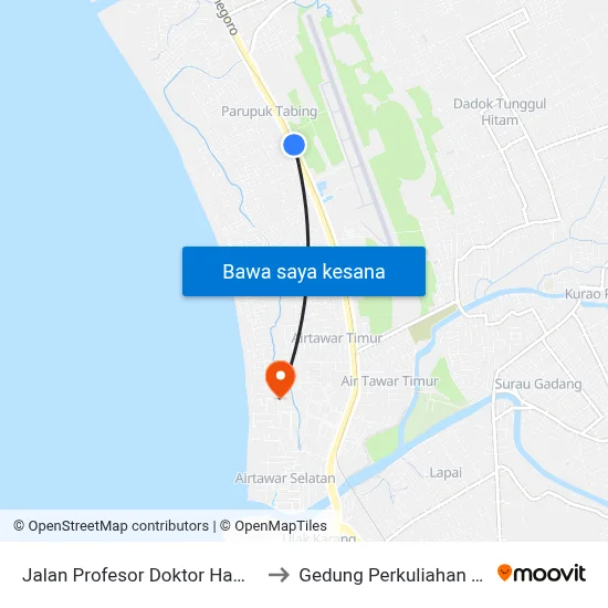 Jalan Profesor Doktor Hamka, 22 to Gedung Perkuliahan Fmifa map