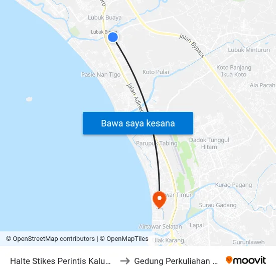 Halte Stikes Perintis Kalumpang to Gedung Perkuliahan Fmifa map