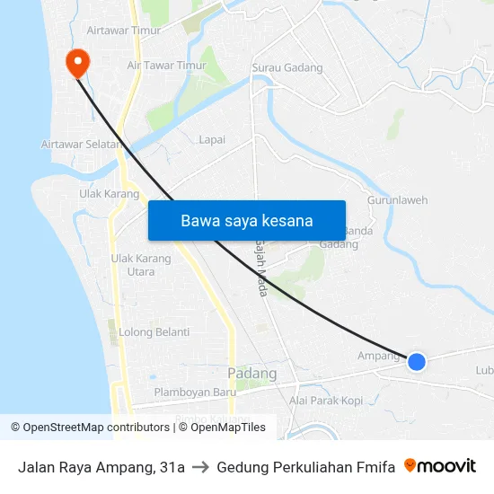 Jalan Raya Ampang, 31a to Gedung Perkuliahan Fmifa map
