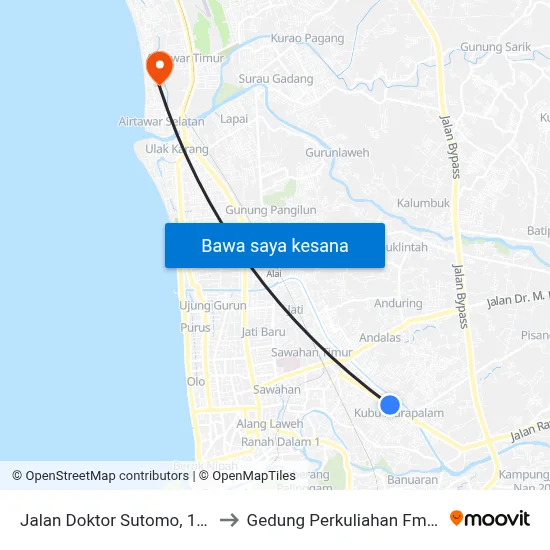 Jalan Doktor Sutomo, 105 to Gedung Perkuliahan Fmifa map