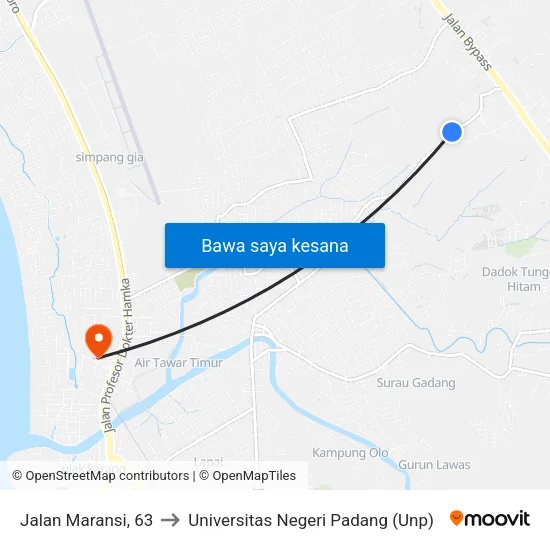 Jalan Maransi, 63 to Universitas Negeri Padang (Unp) map