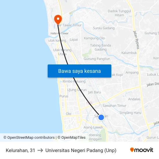 Kelurahan, 31 to Universitas Negeri Padang (Unp) map