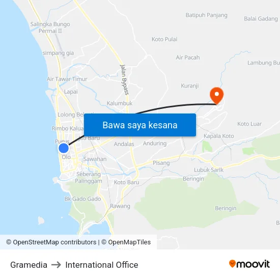 Gramedia to International Office map