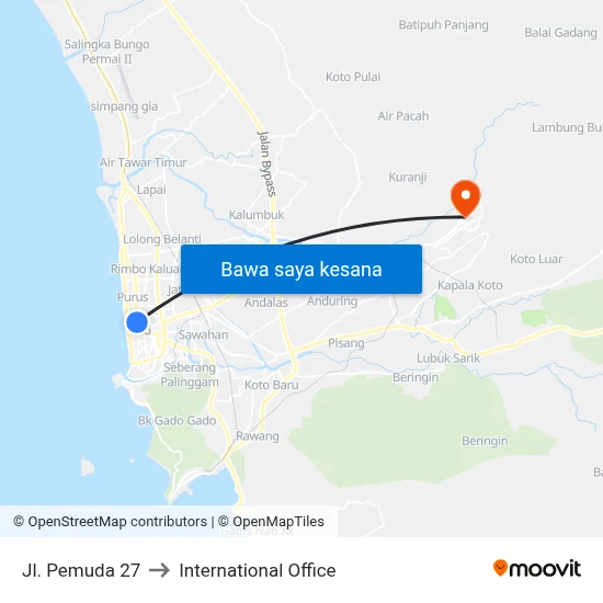 Jl. Pemuda 27 to International Office map