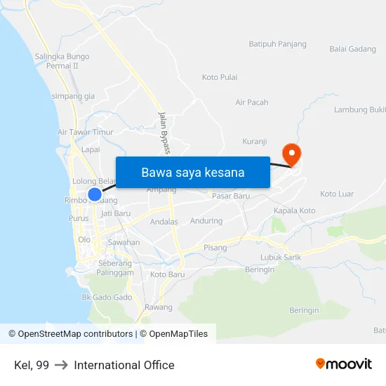 Kel, 99 to International Office map