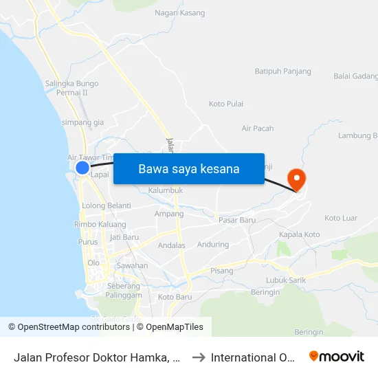 Jalan Profesor Doktor Hamka, No.3 to International Office map