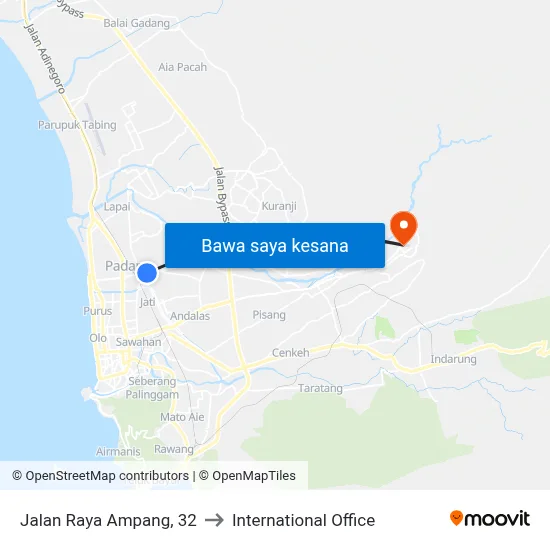 Jalan Raya Ampang, 32 to International Office map