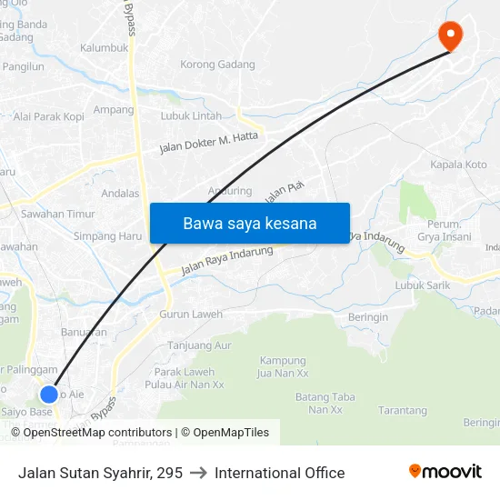 Jalan Sutan Syahrir, 295 to International Office map