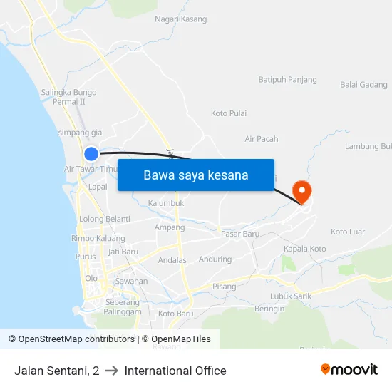 Jalan Sentani, 2 to International Office map