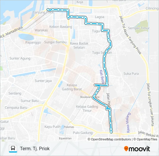 JAK115 Bus Line Map