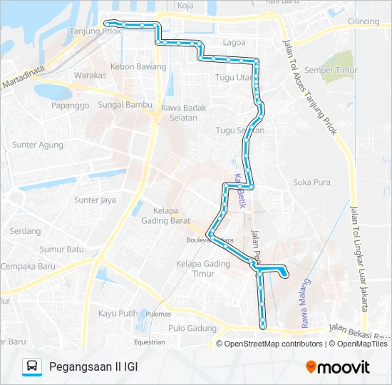 JAK115 Bus Line Map