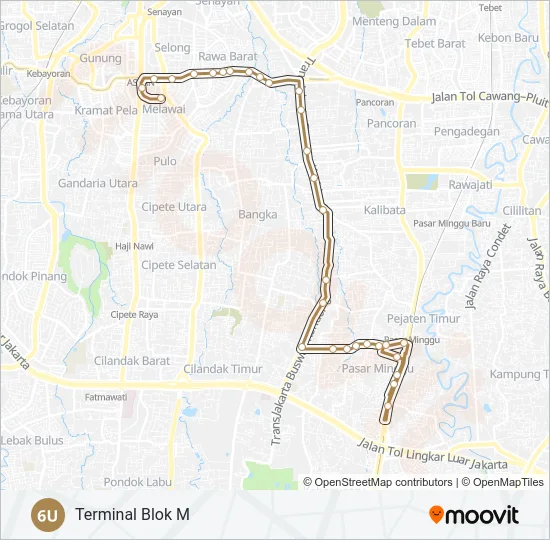 6U Bus Line Map