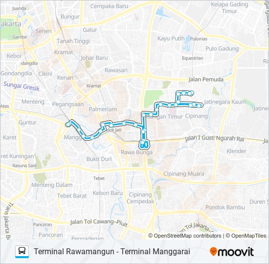 Rute Jak86: Jadwal, Pemberhentian & Peta - Term. Manggarai (Diperbarui)