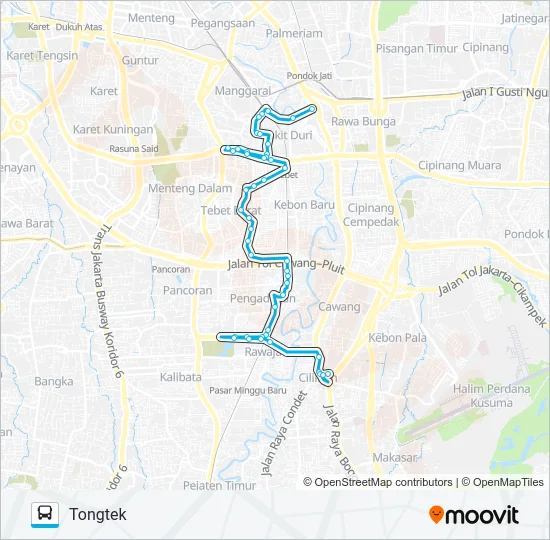 JAK43B Bus Line Map