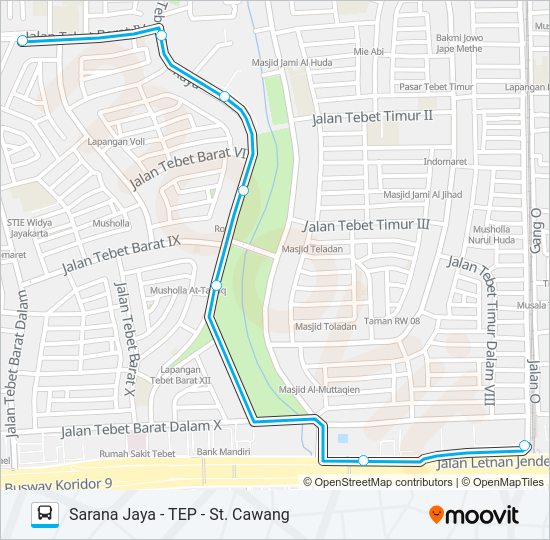 JAK43C Bus Line Map