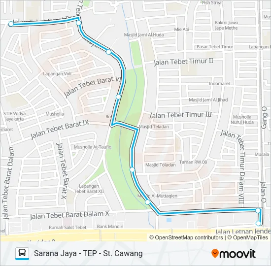 JAK43C Bus Line Map