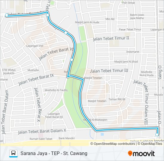 Rute Jak43c: Jadwal, Pemberhentian & Peta - Sarana Jaya (Diperbarui)