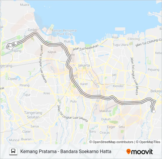 DAMRI KEMANG PRATAMA Bus Line Map