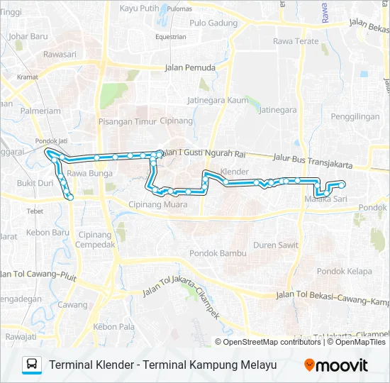 JAK106 Bus Line Map