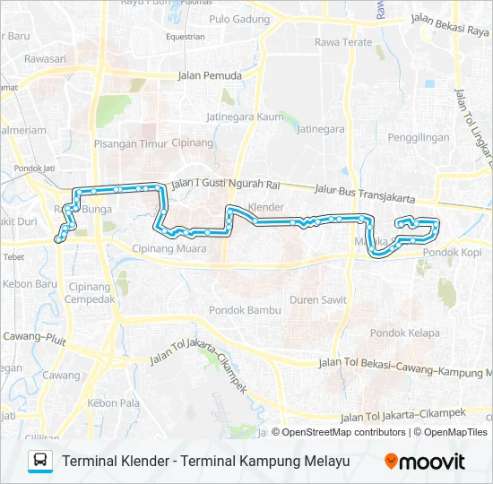 JAK106 Bus Line Map