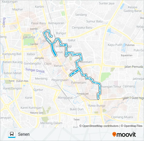 JAK23 Bus Line Map