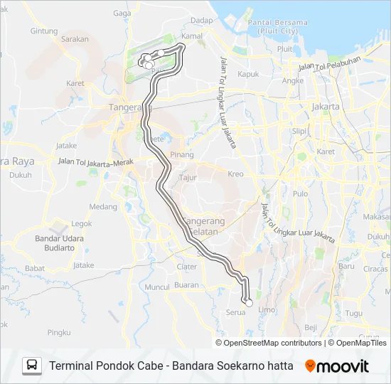 JAC PONDOK CABE Bus Line Map