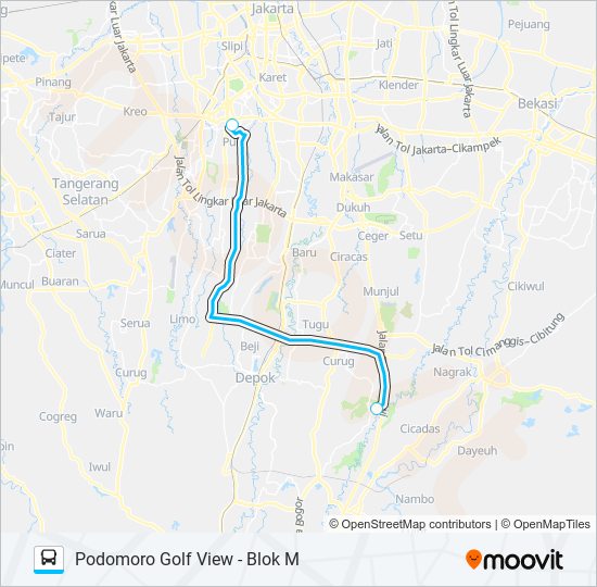 JRC PODOMORO GOLF bus Line Map