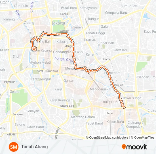 5M Bus Line Map