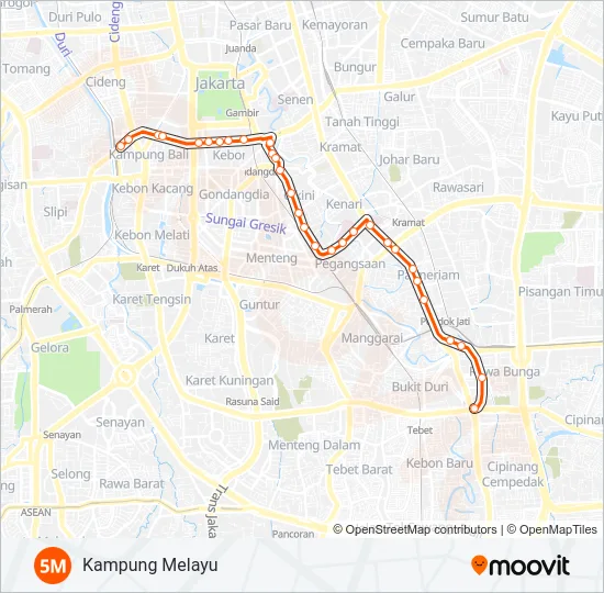 5M Bus Line Map