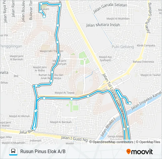 JAK100 Bus Line Map