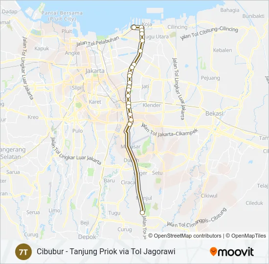7T Bus Line Map