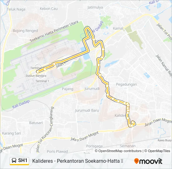 SH1 Bus Line Map
