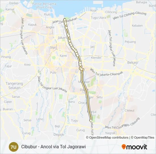 7U Bus Line Map