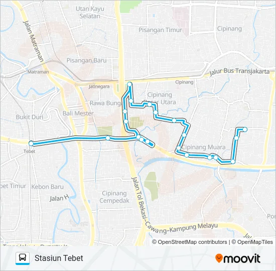 JAK105 Bus Line Map