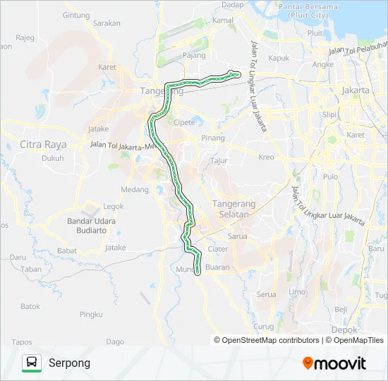 B07 KALI DERES - SERPONG Bus Line Map