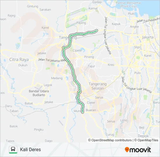 B07 KALI DERES - SERPONG Bus Line Map