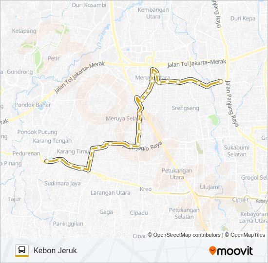 C13 CILEDUG - KEBON JERUK bis Peta Jalur