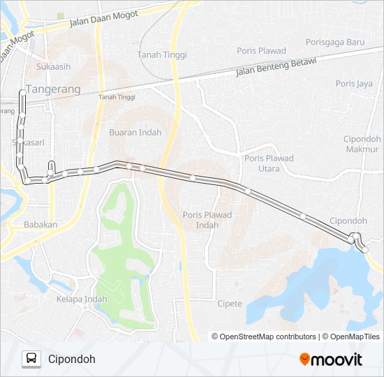R10 PASAR ANYAR - CIPONDOH bus Line Map