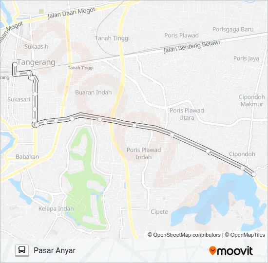 R10 PASAR ANYAR - CIPONDOH Bus Line Map