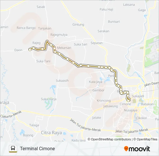 A01A TERMINAL CIMONE - DAON Bus Line Map