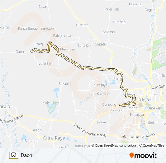 A01A TERMINAL CIMONE - DAON bus Line Map