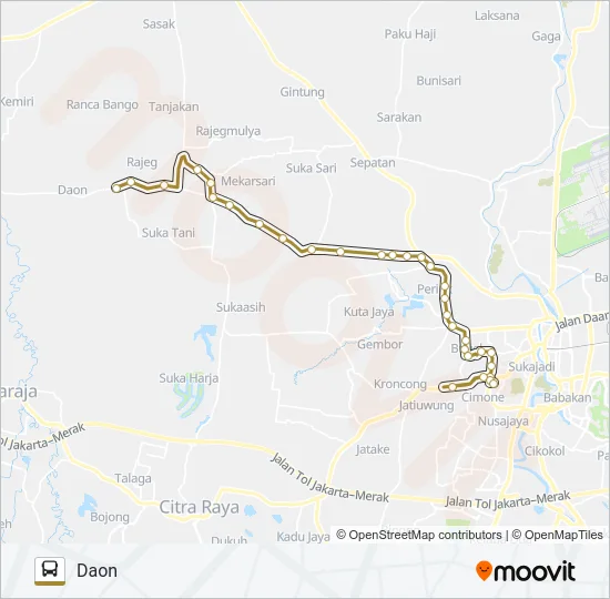 A01A TERMINAL CIMONE - DAON Bus Line Map