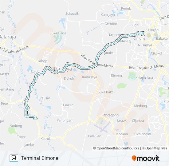 A06 TERMINAL CIMONE - TIGARAKSA bus Line Map