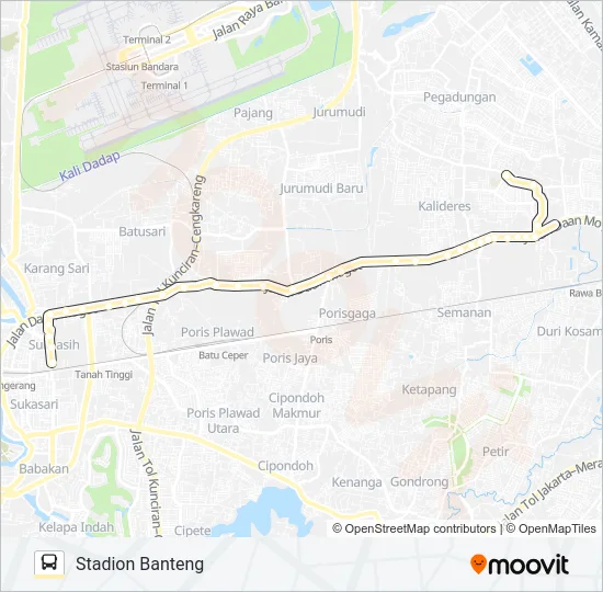 T09 BATU CEPER - STADION BANTENG Bus Line Map