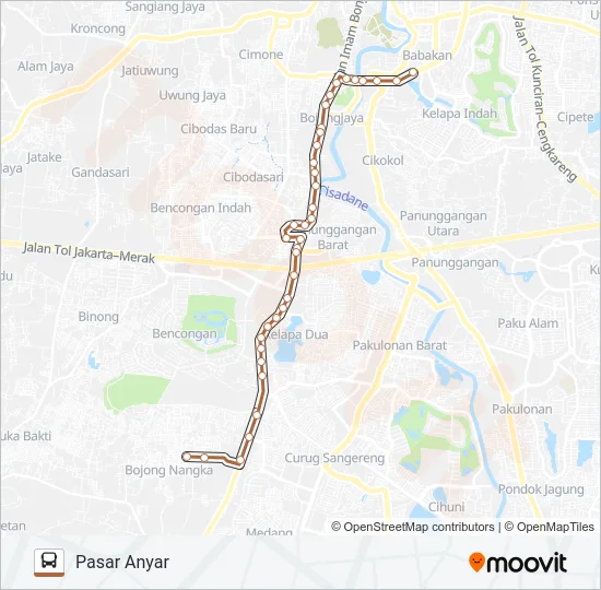 R06A BOJONG NANGKA (BONANG) - PASAR ANYAR Bus Line Map