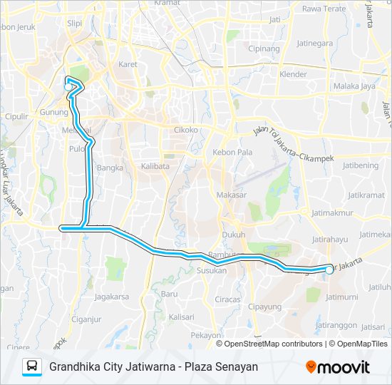 JRC JATIWARNA bis Peta Jalur