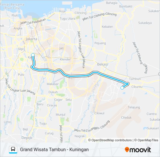 JRC GRAND WISATA TAMBUN bis Peta Jalur