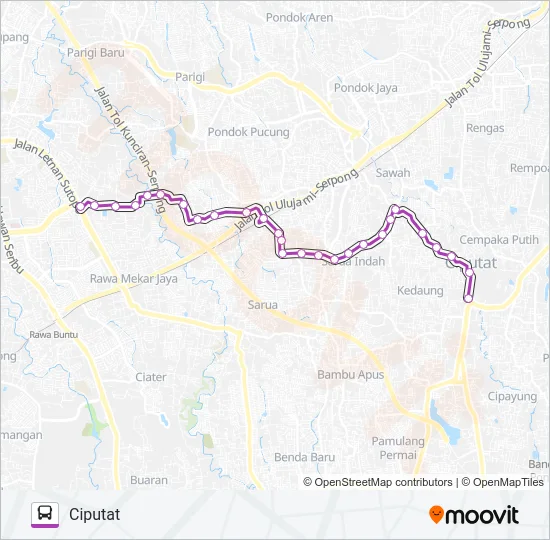 D08 CIPUTAT - BSD Bus Line Map